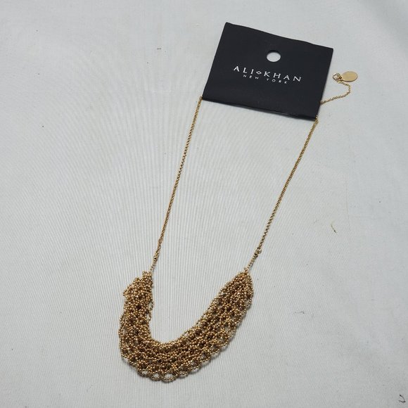 Ali Khan gold mesh link necklace - Picture 3 of 5